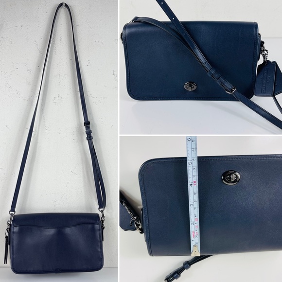 COACH Classic Turnlock Leather Crossbody Shoulder Bag In Glovetanned Leather - Picture 7 of 14